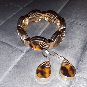 Matching bracelet and earrings